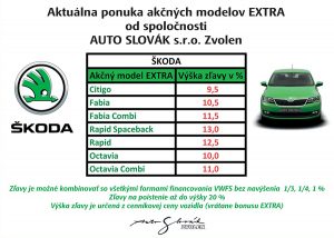 Aktuálna ponuka akčných modelov EXTRA od spoločnosti AUTO SLOVÁK s.r.o. Zvolen