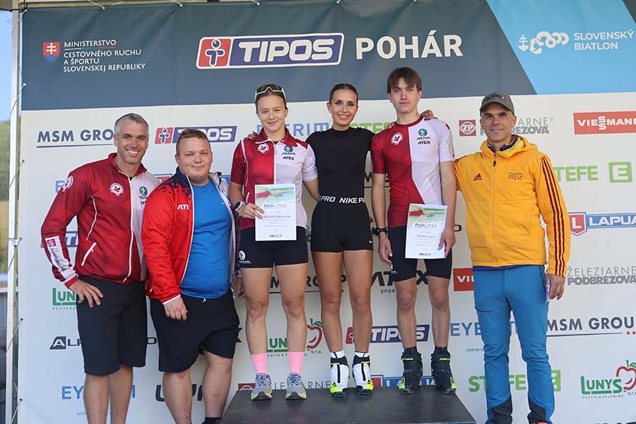 Ocenení podbrezovskí biatlonisti na pretekoch v Osrblí. Foto: ŠK ŽP